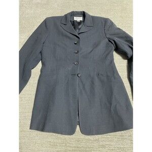 Vintage BARAMI Blue Lined Blazer Women's Size 4 Made in USA Fitted 4 Buttons